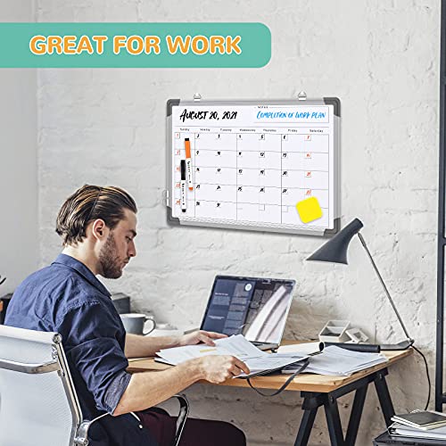 Nicpro Dry Erase Calendar Whiteboard, 12 x 16 inch Double Sided Large