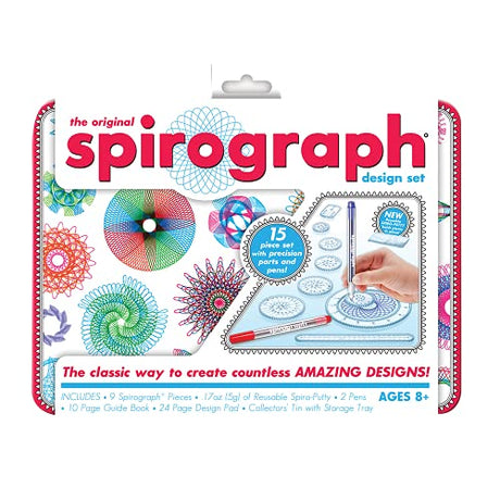 Spirograph Design Set Tin - Spiral Art Kit with Classic Gear Design Kit in a Collectors Tin for Kids Ages 8 and Up Spirograph