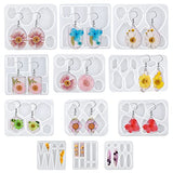 Resin Jewelry Molds,12 PCS Earring Resin Molds Silicone with Hole, Variety Shapes and Size Jewelry Casting Molds for Epoxy Resin, Resin Molds for MAMUNU