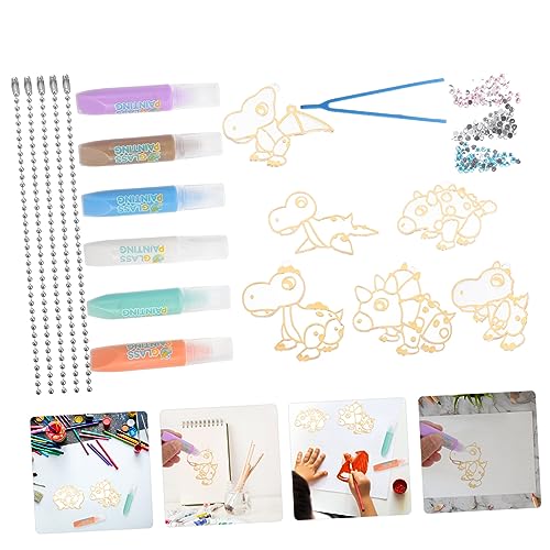 VILLCASE 1 Set No-Bake Glue Painting Kids DIY Crafts Materials Diamond Art Accessories and Tools DIY Pendant Kits Unfinished Crafts for Kids Kid Toys VILLCASE