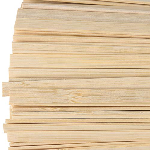 ZOENHOU 500 PCS 15.5 Inch Natural Bamboo Sticks for Crafts, Wooden Craft Sticks, Bamboo Sticks for Parol Making Molding Building Supplies ZOENHOU