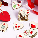 Unfinished Wooden Hearts for Crafts, 100 Pcs 2 inch Blank Unfinished Wood Craft Kit with DIY Craft Pieces for Wedding Ornaments Christmas Party WURONXIN