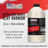 U.S. Art Supply Professional High Gloss Pouring Paint Art Topcoat & Clay Varnish, 32 oz. (Quart) - Clear Permanent Protective Finish for Pouring U.S. Art Supply
