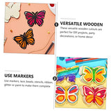 DECHOUS 40pcs Ornaments Wood Cutouts Wooden Paint Crafts Kids DIY Unfinished Wood Kits Wood Butterflies Slices Craft for Kids Wood Chips Mini Chips DECHOUS