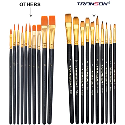 Transon 20pcs Art Painting Brush Set for Acrylic Watercolor Gouache Hobby Craft Face Painting TRANSON