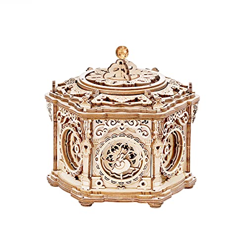 RoWood 3D Wooden Puzzles for Adults, Music Box Brain Teaser Mechanical Model Kits, Gift for Teens Girls Women on Birthday/Valentine's Day/Christmas- RoWood