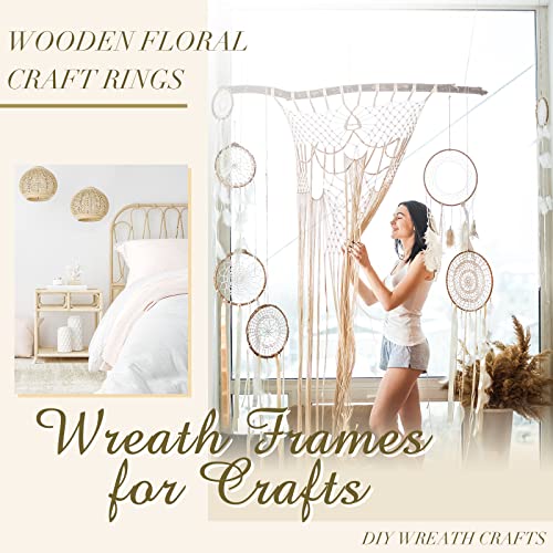 8 Pieces Christmas Wreath Wooden Wreath Frames for Crafts 11.5 Inch Wood Wreath Wood Round Wreath Ring Wreath Frame Macrame Hoop Rings for DIY Sintuff
