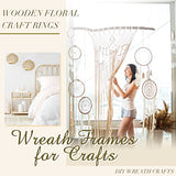 8 Pieces Christmas Wreath Wooden Wreath Frames for Crafts 11.5 Inch Wood Wreath Wood Round Wreath Ring Wreath Frame Macrame Hoop Rings for DIY Sintuff