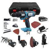 NEWONE 20V Cordless Combo Kit,5-Tool Tool Combo Kit with Case,Drill,Recip saw,Jig saw,Oscillating tool,Sander with Accessories,Two 2.0Ah Lionthium NEWONE
