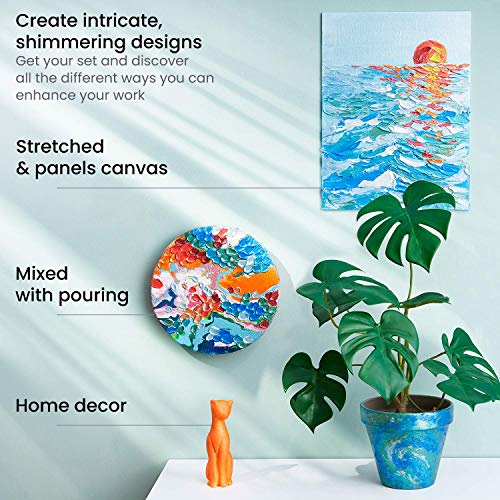 Arteza Metallic Acrylic Paint, Set of 8 Classic Elements Colors 4.06oz Tubes, Rich Pigments, Non Fading, Non Toxic Paints for Artists & Hobby ARTEZA