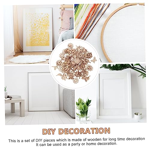 COHEALI 100pcs Pieces Wooden Slices for Centerpieces Crafts Small Flowers for Crafts Christmas Cutouts Craft Wood Slices Wooden Flowers for Crafts COHEALI