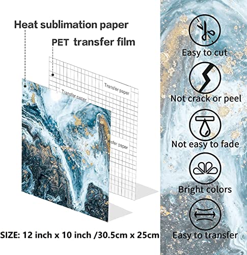 Infusible Ink Transfer Sheets for Cricut, Watercolor Marble Printable Heat Transfer Vinyl Bundle for Mug Press Coaster Ceramic Glass Aluminum, 5 - WoodArtSupply