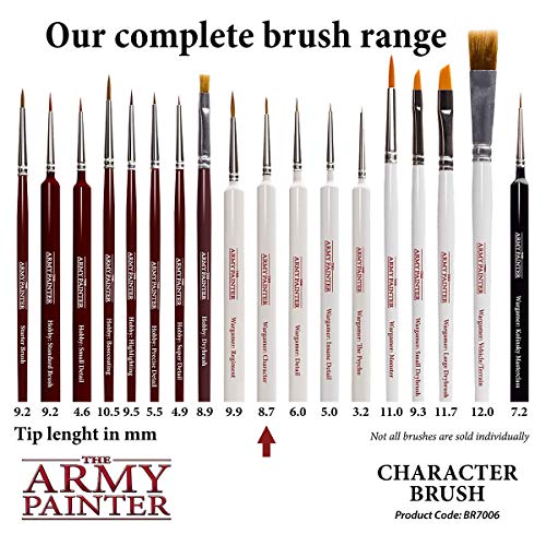 The Army Painter Wargamer: Character Brush - Fine Detail Paint Brush Set with Rotmarder Sable Hair - Small Paint Brush, Model Paint Brush, Fine Tip - WoodArtSupply