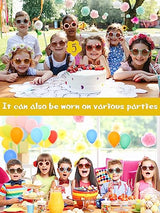 Kanayu 24 Pcs Sunglasses DIY Kit Kids Round Flower Sunglasses Bulk with 200 Random Letter Beads 100 Daisy Charms and 2 Glues Craft Party Favors Gifts Kanayu