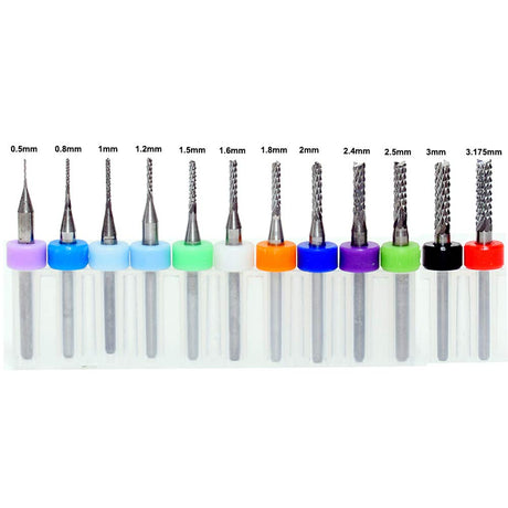 End Mill Sets, Tungsten Steel CNC Router Burrs End Milling Engraving Bits Drilling Hole Tool for PCB Circuit Board, Plastic, Fiber, Wood, Copper Knugoua