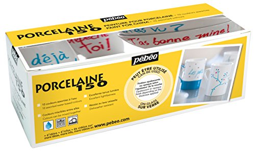 Pebeo PE513000 Porcelaine 150 China Paint Set 45ml Pkg-Discovery, 10 Assorted 45 ml Bottles, 6 Fl Oz Pebeo