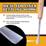 Schaaf Wood Carving Tools Set of 4 | Chisel Set with Canvas Case | Fishtail Gouges to Reach into Spaces Other Chisels Can’t | Razor Sharp CR-V 60 Schaaf Wood Carving Tools