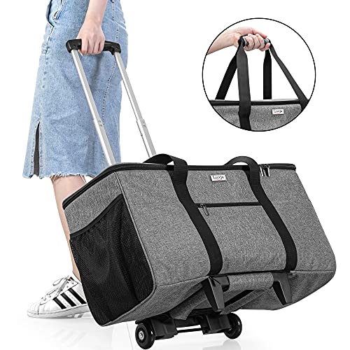 LUXJA Rolling Tote Compatible with Cricut Maker (Explore Air) and Easy Press (9 inches x 9 inches), Die-Cut Machine Carrying Case with Wheels (Come LUXJA