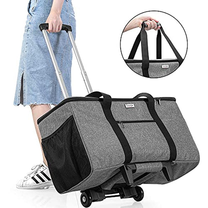 LUXJA Rolling Tote Compatible with Cricut Maker (Explore Air) and Easy Press (9 inches x 9 inches), Die-Cut Machine Carrying Case with Wheels (Come - WoodArtSupply