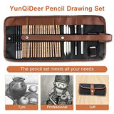 YunQiDeer Drawing Pencils, Art Supplies Sketch Pencils Kit for Kids Adults, Professional Charcoal Sketching Graphite Art Pencils Set YunQiDeer