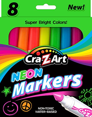 Cra-Z-art Neon Broadline Markers, 8 Count (10112) Cra-Z-Art