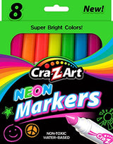 Cra-Z-art Neon Broadline Markers, 8 Count (10112) Cra-Z-Art