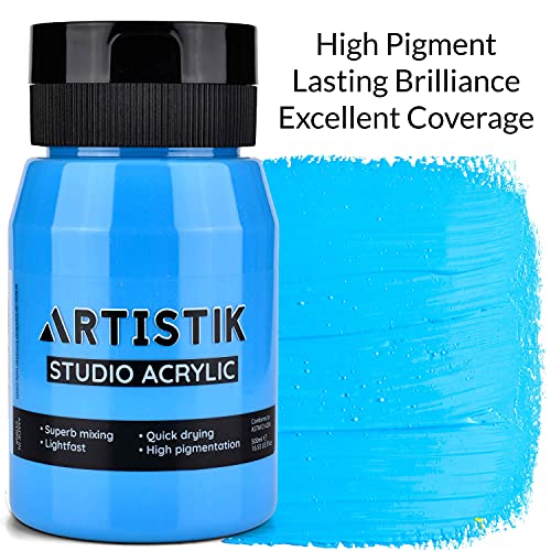 ARTISTIK Acrylic Paint 500 ml Tub - Acrylic Paints with High Pigment and Long-Lasting Brilliant and Vibrant Colors Professional & Amateur Painting - WoodArtSupply