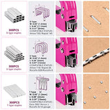 TOYIEW 33Pcs Pink Staple Gun Tool Set with 3 in 1 Upholstery Staple Gun for Wood Heavy Duty and 900 Staples, Perfect for DIY Decoration, Crafts, TOYIEW