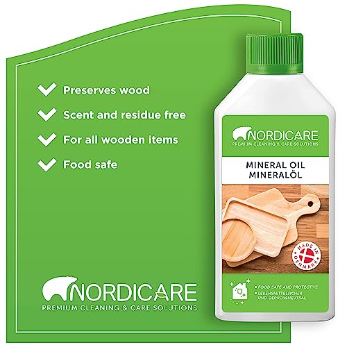 Nordicare Food Grade Mineral Oil - Tasteless and Odourless Cutting Board Oil - Suitable for Wood and Bamboo Countertops, Cutting Boards and Blocks, - WoodArtSupply