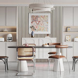 2 Pack Acoustic Wood Wall Panels, 47.2'' x 23.6'' Wood Slat Wall Panels for Interior Wall Decor 3D Fluted Sound Absorbing Panel, White Vine DGSL