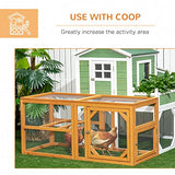 PawHut 55" Wooden Chicken Coop Add-on Expansion, Mini Chicken Coop Outdoor Chicken Run Hen House with Combinable Design PawHut