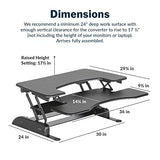 Vari VariDesk Pro Plus 36 - Adjustable Desk Converter with 11 Height Settings - Laptop Sit Stand Desk Riser for Table Tops and Home Office- Fully Vari