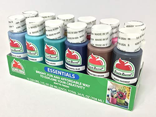  Apple Barrel Acrylic Paint Primary Colors (2 Ounce Bottles) &  Artist Paint Palette Set