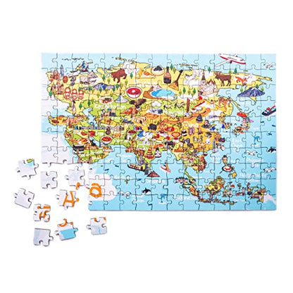 Terra Puzzles Asia Map Wooden Jigsaw Puzzle 152 Piece, 15x10 inches - WoodArtSupply