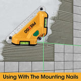 PREXISO Square Laser-65Ft Green Beam Floor Tile Laser Level, Tile Laser Line Projection, Angle 90 degree Aluminum Base Magnetic Level Square Built-In Prexiso