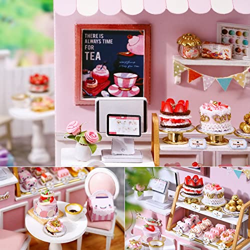 TuKIIE DIY Miniature Dollhouse Kit with Furniture, 1:24 Scale Creative Room Mini Wooden Christmas Doll House Plus Dust Proof for Kids Teens TuKIIE