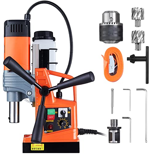 VEVOR Mag Drill Press, 1300W 1.57" Boring Diameter, 2922lbf Power Magnetic Drill, 0-700 PRM Forward and Reverse Tapping, 10-Speed, Electric Drilling - WoodArtSupply