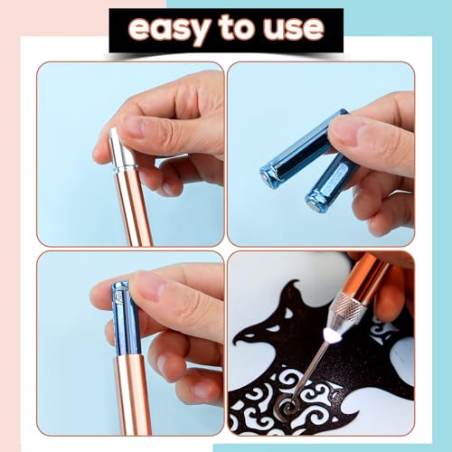 2pcs Led Weeding Tools for Vinyl, Lighted Vinyl Weeding Tool with Hook Craft Weeding Tools for Removing Iron on Vinyl Paper Scrapbooking Cutting PEUTIER