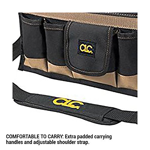 CLC Custom LeatherCraft 1529 16 In. Center Tray Tool Bag, 16 Pocket Custom Leathercraft