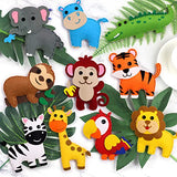 Safari Jungle Animals Sewing Kit Zoo Felt Animal DIY Crafts for Girls and Boys Educational Nursery Sewing for Kids Art Craft Kits for Beginners Set CiyvoLyeen