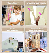 Puzzled 3D Puzzle Notre Dame Cathedral Wood Craft Construction Model Kit, Educational DIY Wooden Toy Assemble Model Unfinished Crafting Hobby Puzzle Puzzled