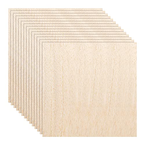 12 Pack Balsa Wood Sheets, 11.8”x11.8”x1/16”, Thin Natural Unfinished Wood for Crafts, Hobby, Model Making, Wood Burning and Laser Projects, School - WoodArtSupply