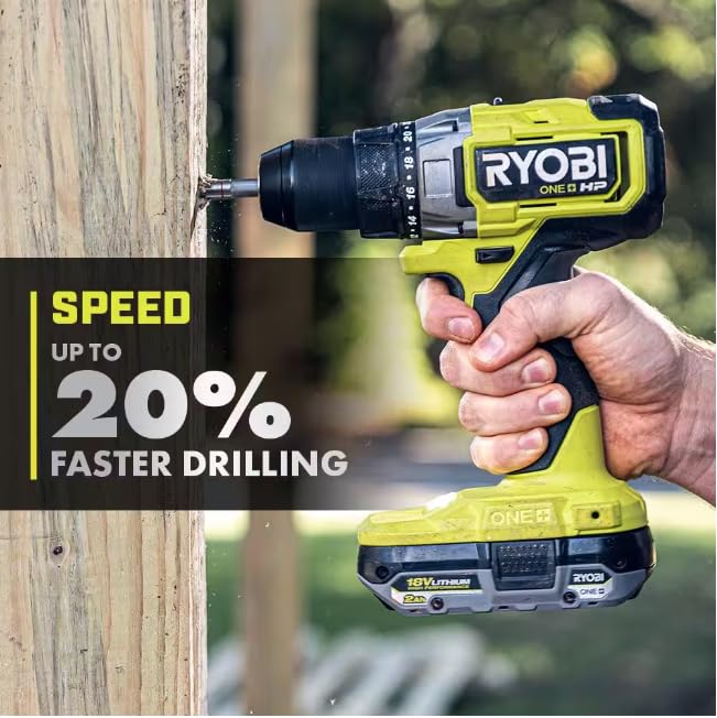 ONE+ HP 18V Brushless Cordless Combo Kit w/ 1/2 in. Drill, 1/4 in. Impact Driver (2) 2.0 Ah Batteries, Charger and Bag RYOBI