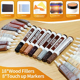 Wood Floor Repair Kit - 40 Sets - Furniture Repair Kit Wood Markers, Hardwood Repair Kit Wood Filler for Scratches Stains Holes - Touch Up Any Wood, A-HEYIDA