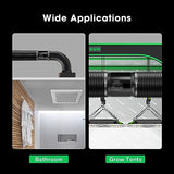 VIVOSUN Inline Booster Duct Fan 6” 275 CFM with Speed Controller, HVAC Exhaust Ventilation Fan with Low Noise for Basements, Bathrooms, Kitchens, VIVOSUN