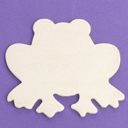 Package of 24 Unfinished Wood Sitting Frog Cutouts for Painting and Crafting WoodArtSupply