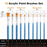 Colorful Acrylic Painting Kit - Paint Supplies Set with 24 Colors, 30 Brushes, 5 Canvases, 1 Pad, 2 Palette, 2 Sponge & 1 Wood Easel - Art Acrylic Colorful