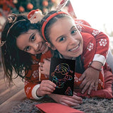 ZEAYEA 200 Pcs Scratch Paper Art Set, Scratch Off Rainbow Magic Paper with 10 Bamboo Stylus, 8 Stencils, Black Scratch Notes for Boys and Girls DIY ZEAYEA