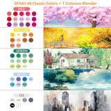 Brush Tip Alcohol Markers Set - 49 Colors Dual Tip Permanent Art Markers for Adult Coloring Artist Sketching Illustration Drawing, Alcohol Based SFAIH