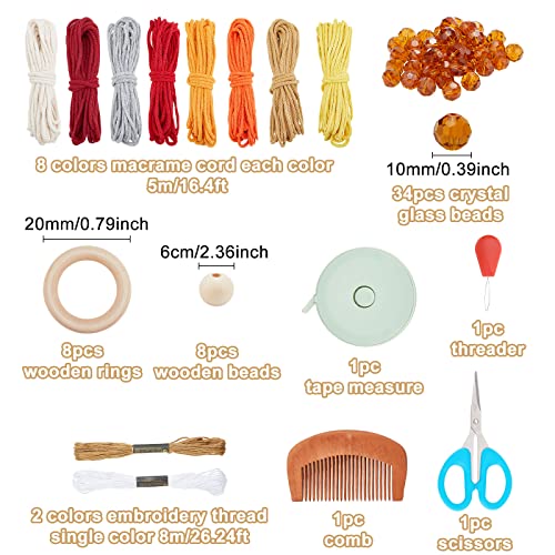 FREEBLOSS 8 Set Macrame Angel Car Hanging Ornament Macrame Kit for Beginners Macrame Car Charm Handmade Boho Car Rear View Mirror Charms for Car FREEBLOSS